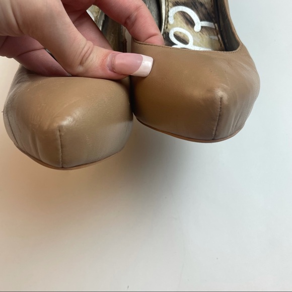 Sam Edelman Nude Spiked Leather Heels Size 6 - Picture 3 of 16